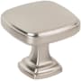 Jeffrey Alexander Fontana 1-3/8" Contemporary Ridged Square Cabinet / Drawer Knob Satin Nickel