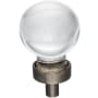 Jeffrey Alexander Harlow 1-1/16" Vintage Glam Ball Sphere Glass Cabinet Knob / Drawer Knob Brushed Pewter