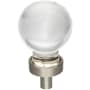 Jeffrey Alexander Harlow 1-1/16" Vintage Glam Ball Sphere Glass Cabinet Knob / Drawer Knob Satin Nickel