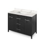Jeffrey Alexander Katara 48" Free Standing Vanity Set with Cabinet and Quartz Vanity Top Black / Calacatta Vienna