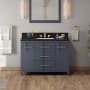 Jeffrey Alexander Katara 48" Free Standing Vanity Set with Cabinet and Granite Vanity Top Blue Steel / Black