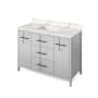 Jeffrey Alexander Katara 48" Free Standing Vanity Set with Cabinet and Quartz Vanity Top Grey / Calacatta Vienna