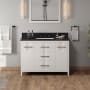 Jeffrey Alexander Katara 48" Free Standing Vanity Set with Cabinet and Granite Vanity Top White / Black