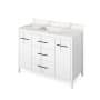 Jeffrey Alexander Katara 48" Free Standing Vanity Set with Cabinet and Quartz Vanity Top White / Calacatta Vienna