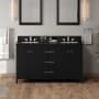Jeffrey Alexander Katara 60" Free Standing Vanity Set with Cabinet and Granite Vanity Top Black / Black
