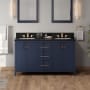 Jeffrey Alexander Katara 60" Free Standing Vanity Set with Cabinet and Granite Vanity Top Hale Blue / Black