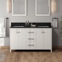 Jeffrey Alexander Katara 60" Free Standing Vanity Set with Cabinet and Granite Vanity Top White / Black