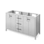 Jeffrey Alexander Katara 60" Double Free Standing Vanity Cabinet - Less Vanity Top Grey
