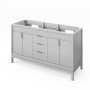 Jeffrey Alexander Theodora 60" Double Free Standing Vanity Cabinet - Less Vanity Top Grey