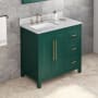 Green / White Carrara Marble Top