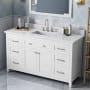 White / White Carrara Marble Top