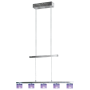 Jesco Lighting Evisage 5 Light Chandelier with Crystal Rectangular Shades Chrome / Amethyst
