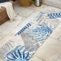 JONATHAN Y Lighting Amalfi Coast 2-1/4' x 8' Polypropylene Botanical Indoor/Outdoor Runner Gray / Blue