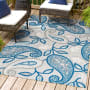 JONATHAN Y Lighting Amalfi Coast 7-3/4' x 10' Polypropylene Paisley Indoor/Outdoor Area Rug Blue / Light Gray