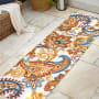 JONATHAN Y Lighting Amalfi Coast 2-1/4' x 10' Polypropylene Botanical and Paisley Indoor/Outdoor Runner Orange / Multi
