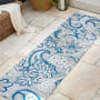 JONATHAN Y Lighting Amalfi Coast 2-1/4' x 10' Polypropylene Botanical and Paisley Indoor/Outdoor Runner Light Gray / Blue