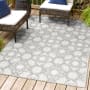 JONATHAN Y Lighting Amalfi Coast 4' x 6' Polypropylene Traditional and Trellis Indoor/Outdoor Area Rug Light Gray / Ivory