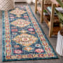 JONATHAN Y Lighting Bohemian FLAIR 2-1/4' x 8' Polypropylene Vintage Traditional Runner Navy / Red
