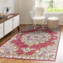 JONATHAN Y Lighting Bohemian FLAIR 3' x 5' Polypropylene Vintage Traditional Rectangle Area Rug Pink / Cream