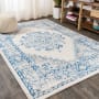 JONATHAN Y Lighting Bohemian FLAIR 3' x 5' Polypropylene Vintage Indoor Area Rug Blue / Gray