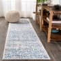 JONATHAN Y Lighting Bohemian FLAIR 2-1/4' x 8' Polypropylene Vintage Indoor Runner Cream / Blue