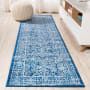 JONATHAN Y Lighting Bohemian FLAIR 2-1/4' x 8' Polypropylene Vintage Indoor Runner Blue