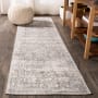 JONATHAN Y Lighting Bohemian FLAIR 2-1/4' x 8' Polypropylene Vintage Indoor Runner Gray / Dark Gray