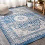 JONATHAN Y Lighting Bohemian FLAIR 3' x 5' Polypropylene Vintage Indoor Area Rug Blue / Dark Gray