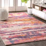 JONATHAN Y Lighting Contemporary POP 7-3/4' x 10' Polypropylene Vintage Abstract Rectangle Area Rug Pink / Cream