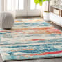 JONATHAN Y Lighting Contemporary POP 7-3/4' x 10' Polypropylene Vintage Abstract Rectangle Area Rug Cream / Blue