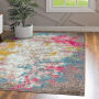 JONATHAN Y Lighting Contemporary POP 3' x 5' Polypropylene Vintage Abstract Rectangle Area Rug Multi / Yellow
