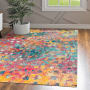 JONATHAN Y Lighting Contemporary POP 7-3/4' x 10' Polypropylene Vintage Abstract Rectangle Area Rug Multi / Yellow