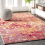 JONATHAN Y Lighting Contemporary POP 3' x 5' Polypropylene Vintage Abstract Rectangle Area Rug Pink / Orange