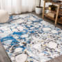 JONATHAN Y Lighting Contemporary POP 3' x 5' Polypropylene Vintage Indoor Area Rug Gray / Blue