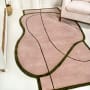 JONATHAN Y Lighting Greene Street 5' x 8' Wool Abstract, Border, and Geometric Indoor Rectangular Area Rug Pink / Green