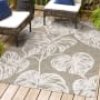 JONATHAN Y Lighting Hawaii 4' x 6' Polypropylene Botanical Indoor/Outdoor Area Rug Brown / Ivory