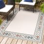 JONATHAN Y Lighting Hawaii 7-3/4' x 10' Polypropylene Geometric, Striped, and Traditional Indoor/Outdoor Area Rug Ivory / Beige