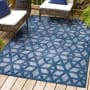 JONATHAN Y Lighting Ibiza 4' x 6' Polypropylene Geometric and Trellis Indoor/Outdoor Area Rug Navy