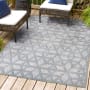 JONATHAN Y Lighting Ibiza 4' x 6' Polypropylene Geometric and Trellis Indoor/Outdoor Area Rug Light Gray