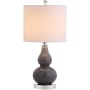 JONATHAN Y Lighting Anya Single Light 20-1/2" Tall LED Vase Table Lamp with Hardback Cotton Shade Gray