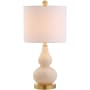 JONATHAN Y Lighting Anya Single Light 20-1/2" Tall LED Vase Table Lamp with Hardback Cotton Shade Ivory