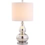 JONATHAN Y Lighting Anya Single Light 20-1/2" Tall LED Vase Table Lamp with Hardback Cotton Shade Silver