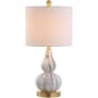 JONATHAN Y Lighting Anya Single Light 20-1/2" Tall LED Vase Table Lamp with Hardback Cotton Shade Black / White