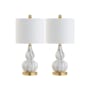 JONATHAN Y Lighting Anya 21" Tall LED Table Lamp - Set of 2 Black / White