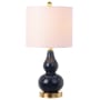 JONATHAN Y Lighting Anya Single Light 20-1/2" Tall LED Vase Table Lamp with Hardback Cotton Shade Navy