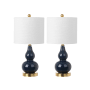 JONATHAN Y Lighting Anya 21" Tall LED Table Lamp - Set of 2 Navy