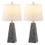 JONATHAN Y Lighting Pack of (2) Owen 21" Tall LED Accent Table Lamp Gray Terrazzo