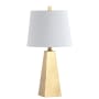 JONATHAN Y Lighting Single Light 21" Tall LED Buffet Table Lamp with Tapered Linen Shade Gold Leaf