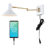 JONATHAN Y Lighting Hygge 7" Tall LED Plug-In Wall Sconce White