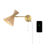 JONATHAN Y Lighting Lily 10" Tall LED Wall Sconce Brass Gold / Light Brown